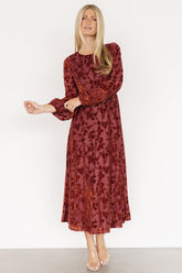 Thora Velvet Dress | Copper Floral