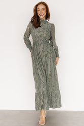 Penelope Velvet Maxi Dress | Sage
