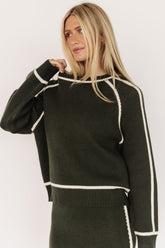 Ava Knit Sweater | Dark Green