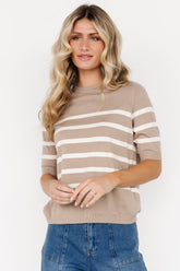 Huntington Striped Top | Stone + Cream
