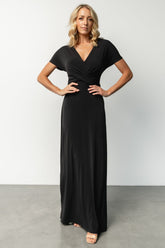 Annaeli Cross Front Maxi Dress | Black