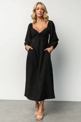 Rosalie Back Tie Dress | Black