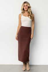 Blair Rib Knit Skirt | Mahogany