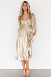 Aisha Shimmer Dress | Champagne