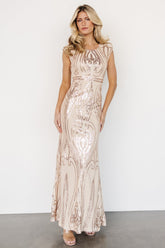 Alessia Sequin Gown | Champagne