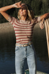 Alyson Knit Top | Oatmeal + Rust