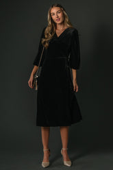 Beckinsale Velvet Wrap Dress | Black