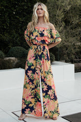 Capistrano Ruffle Jumpsuit | Navy Floral