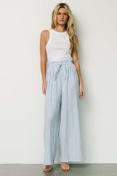 Delphi Wide Leg Pants | Blue Stripe