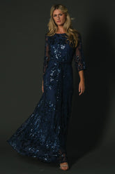 Destiny Sequin Maxi Dress | Navy