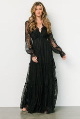 Gloria Lace Maxi Dress | Black