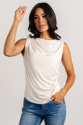 Jia Ruched Tank Top | Beige
