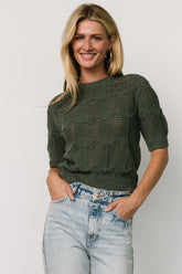 Josella Knit Top | Winter Green