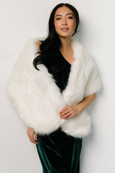 Jovie Faux Fur Shawl | Pearl