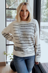 Jubes Geo Sweater | Black + Cream