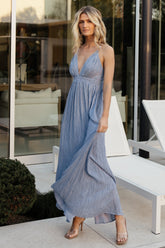 Korley Maxi Dress | Blue Stripe