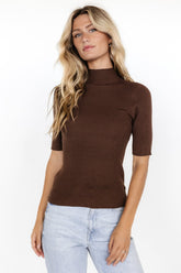 Liel Ribbed Top | Brown