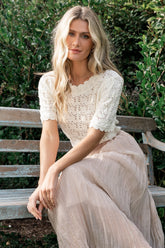 Serenity Knit Sweater Top | Cream