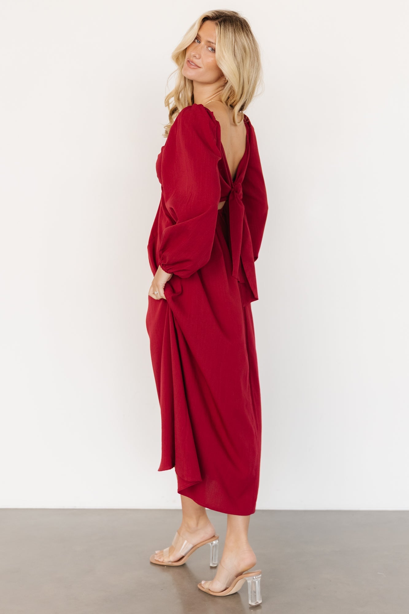 Rosalie Back Tie Dress | Scarlet