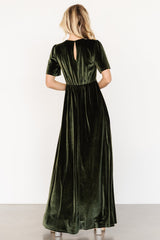 Vivian Velvet Maxi Dress | Olive