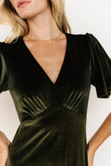 Vivian Velvet Maxi Dress | Olive