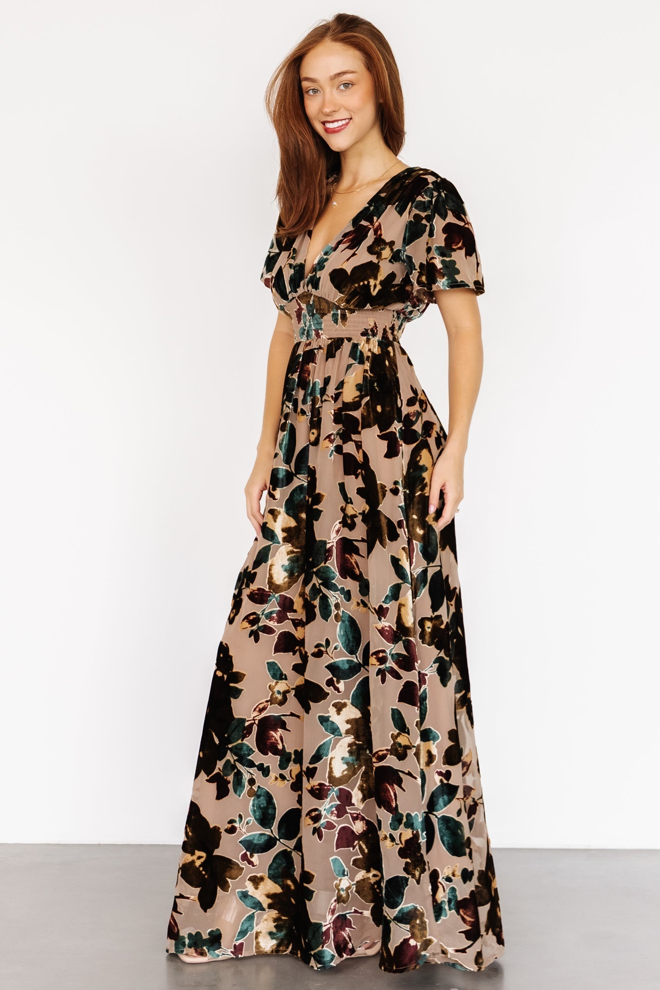 Valen Maxi Dress | Champagne Multi