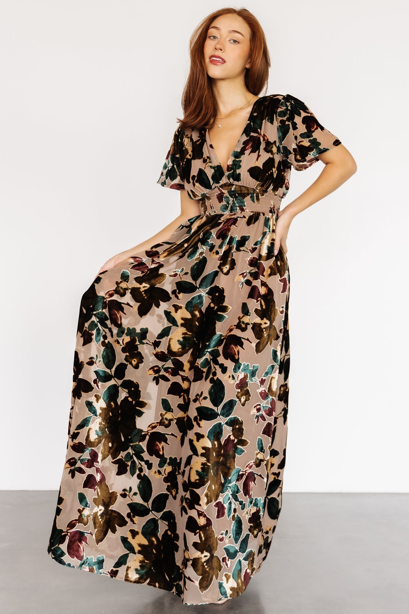 Valen Maxi Dress | Champagne Multi