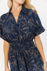 Hedda Tiered Maxi Dress | Deep Blue + Natural Floral