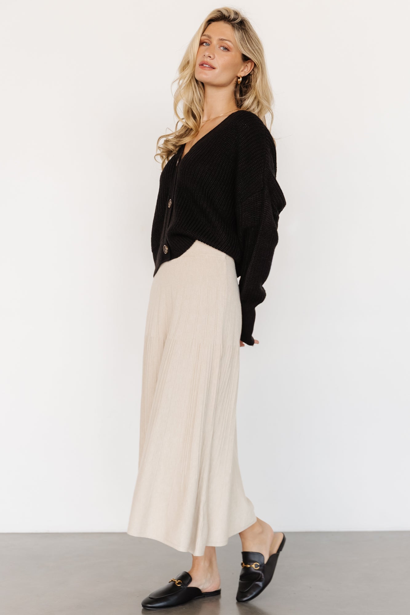 Carynn Knit Midi Skirt | Natural