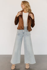 Marisa Faux Suede Jacket | Caramel