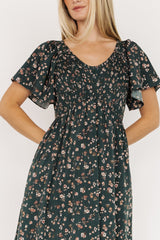Jerah Smocked Dress | Deep Jade Floral