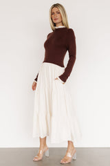 Sophie Sweater Dress | Mahogany + Ivory
