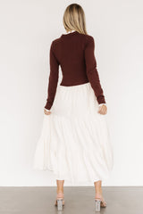 Sophie Sweater Dress | Mahogany + Ivory