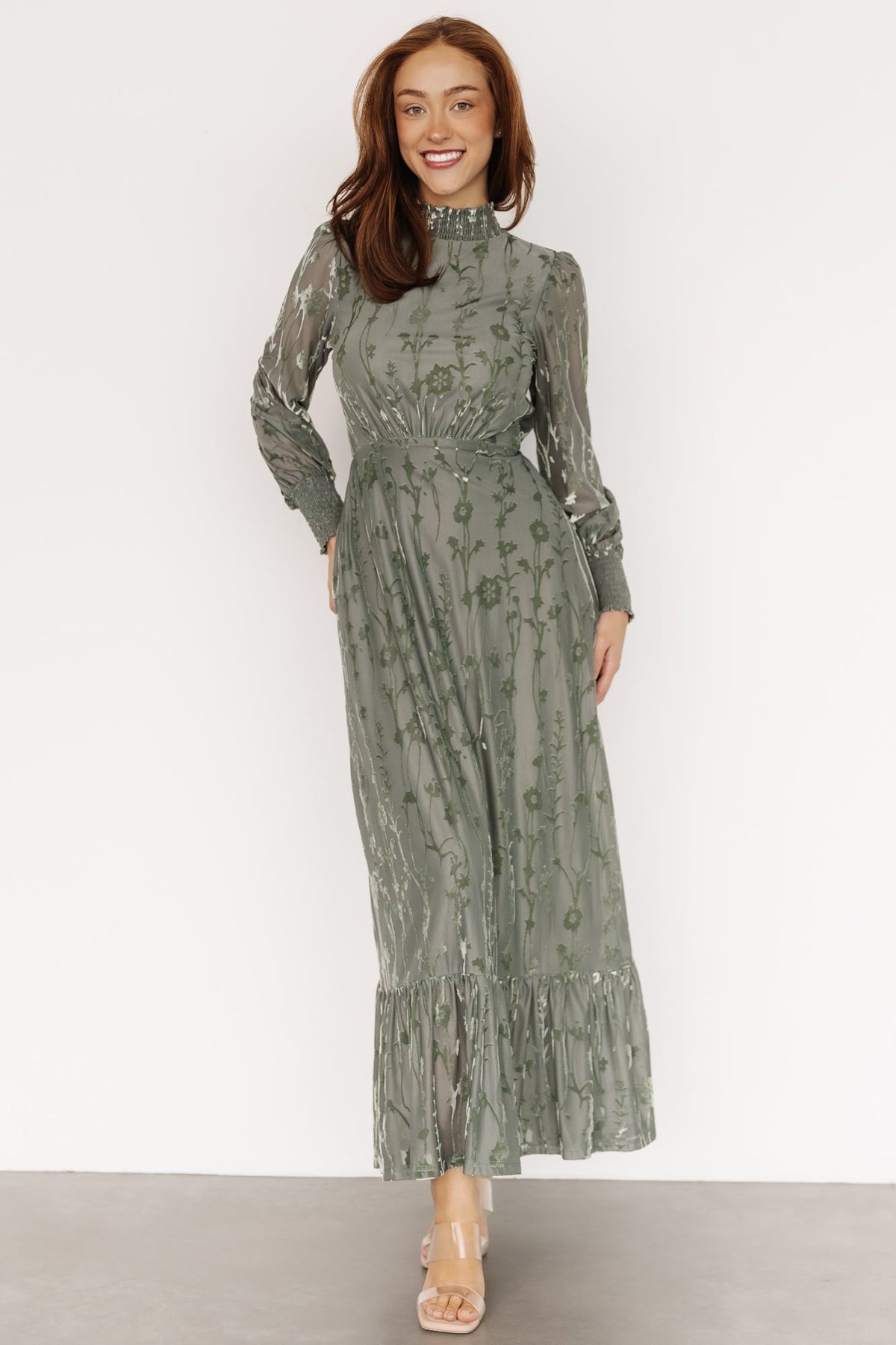 Penelope Velvet Maxi Dress | Sage