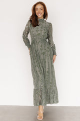 Penelope Velvet Maxi Dress | Sage