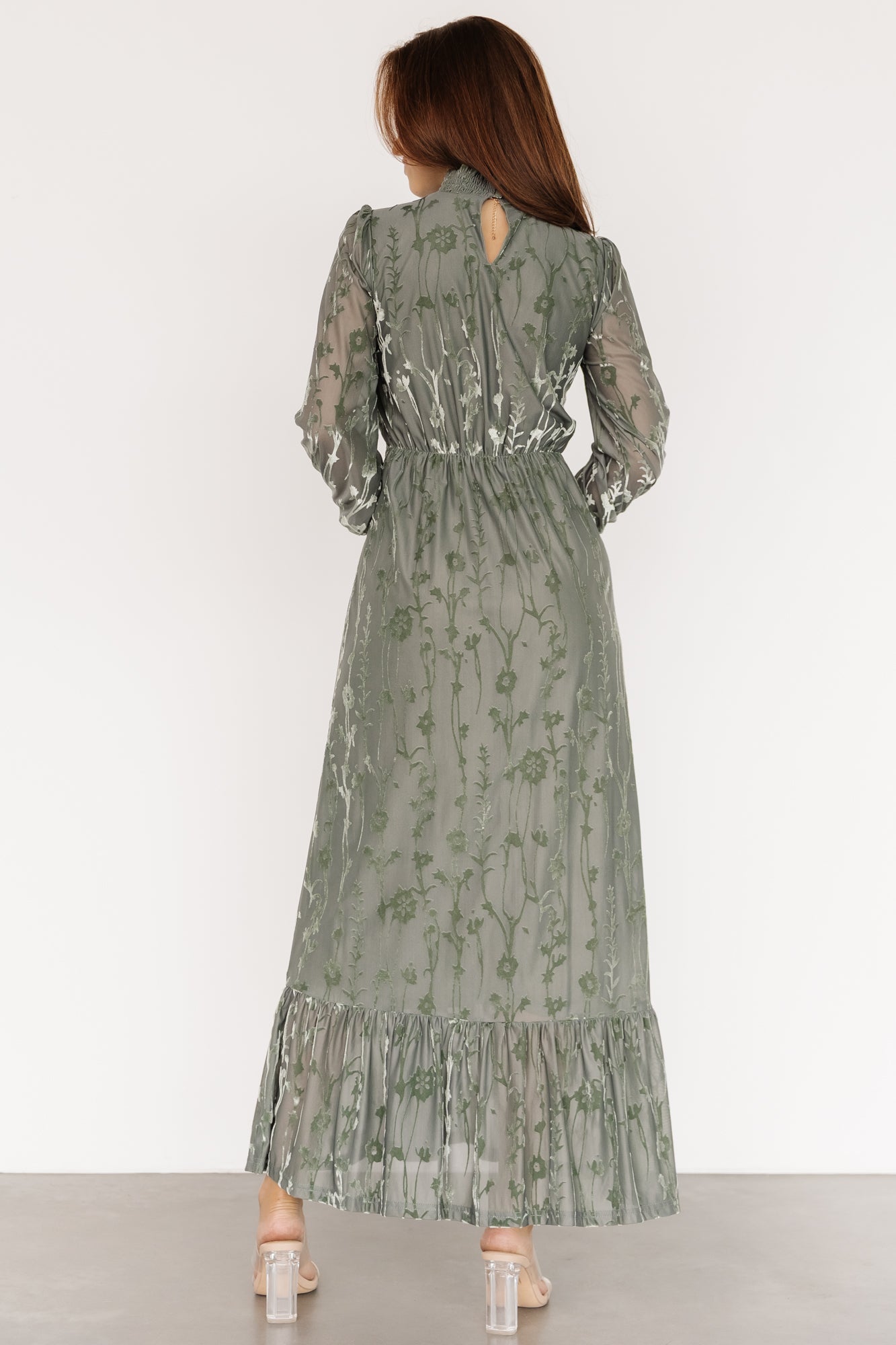 Penelope Velvet Maxi Dress | Sage