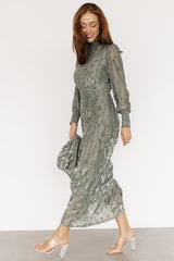 Penelope Velvet Maxi Dress | Sage