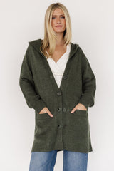 Katrine Hooded Cardigan | Green