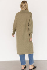 Ontario Long Button Cardigan | Olive