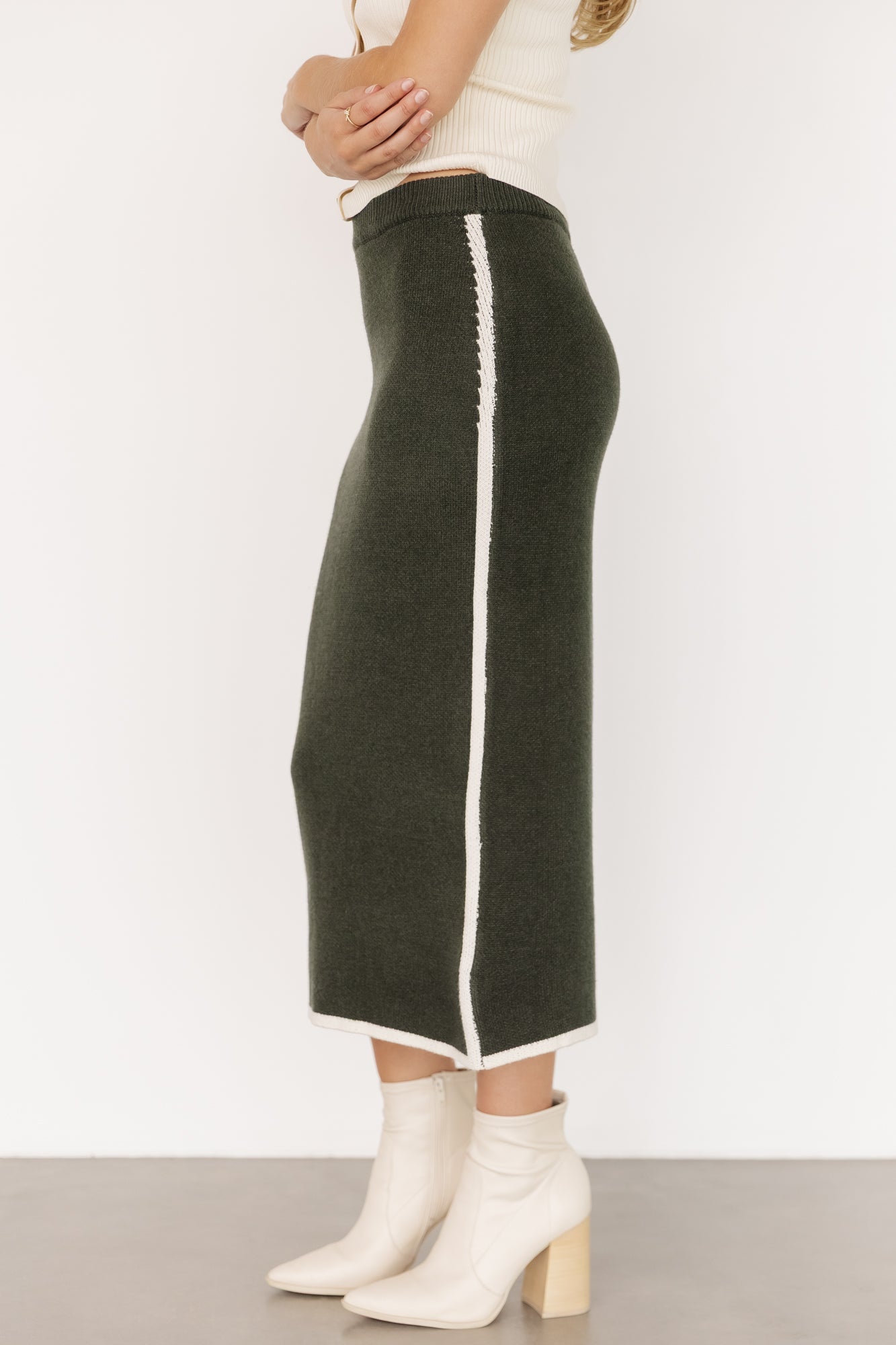 Ava Knit Midi Skirt | Dark Green