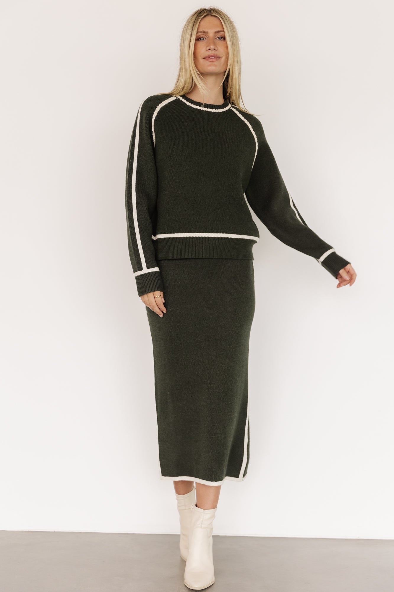 Ava Knit Sweater | Dark Green