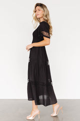 Loveland Geo Lace Maxi Dress | Black