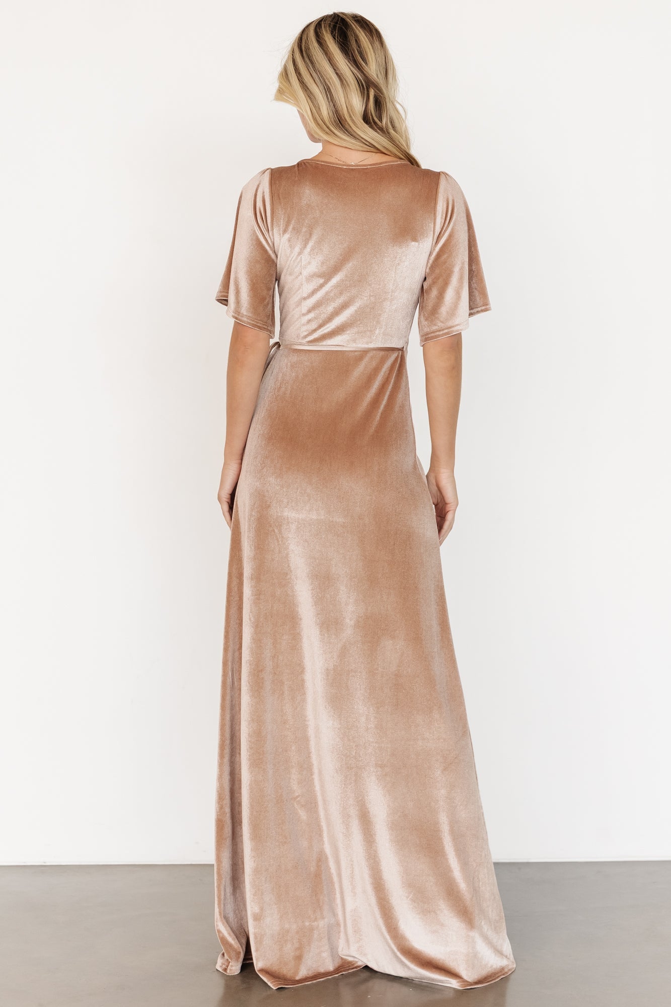Meghan Velvet Wrap Maxi Dress | Champagne