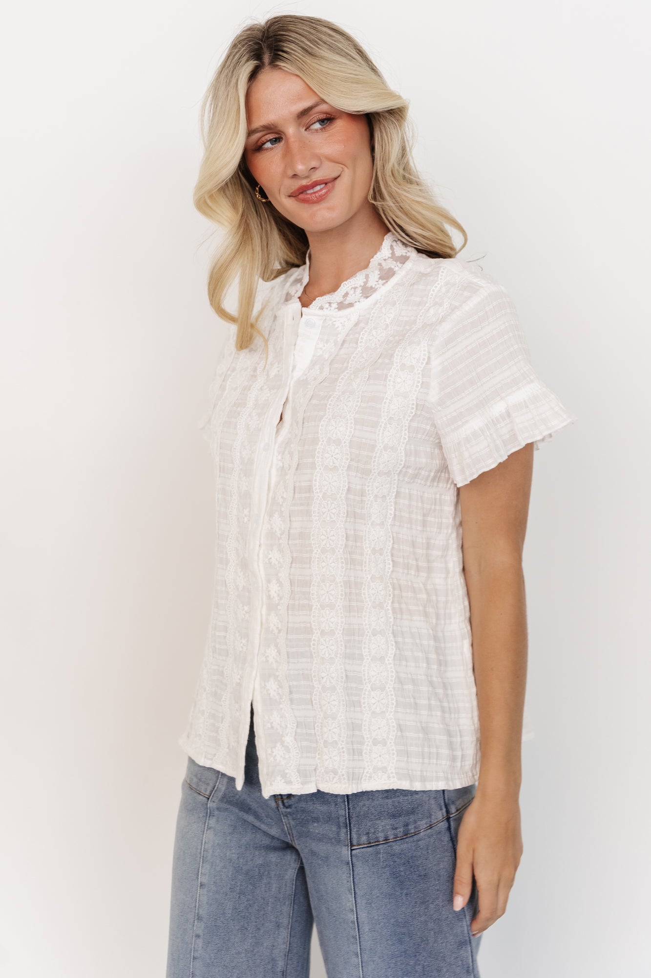 Zara Lace Top | White