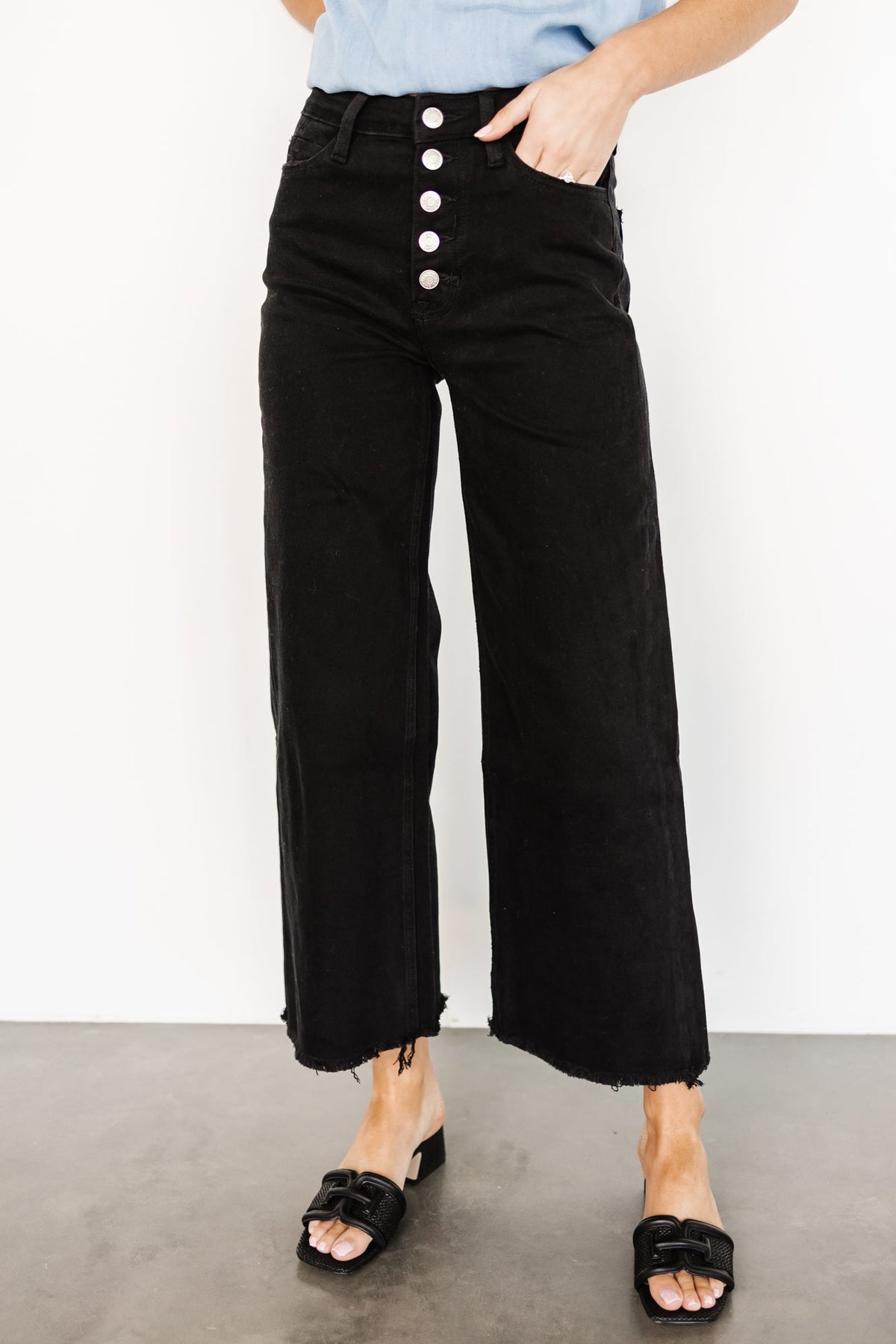 Georgie High Rise Wide Leg Jeans | Black