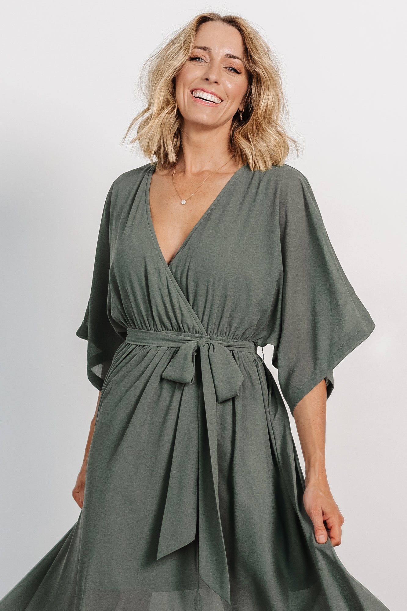 Fabric Swatch - Kia Chiffon | Dark Sage