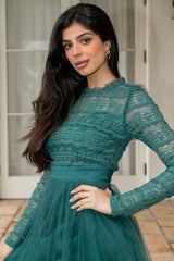 Lonnie Tulle Dress | Emerald