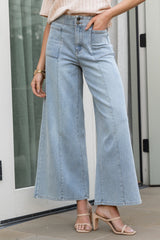 Emmi Mid Rise Wide Leg Jeans | Light Wash