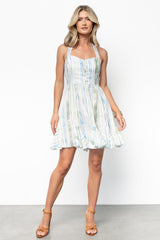 Seville Short Dress | Off White + Multi Print