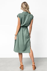 Toledo Button Up Midi Dress | Green